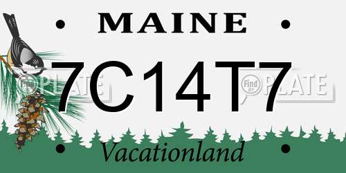 7C14T7 Maine License Plate