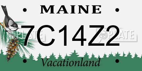 7C14Z2 Maine License Plate