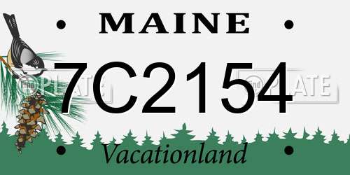 7C2154 Maine License Plate