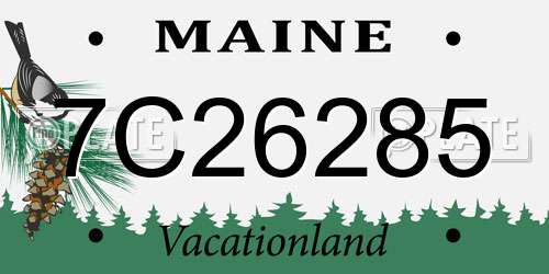 7C26285 Maine License Plate