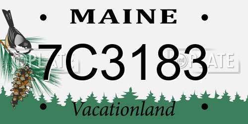 7C3183 Maine License Plate