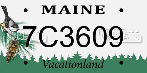 7C3609 Maine License Plate