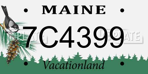 7C4399 Maine License Plate