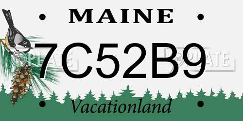7C52B9 Maine License Plate