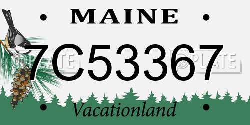 7C53367 Maine License Plate