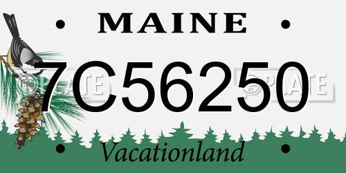 7C56250 Maine License Plate