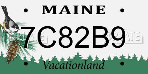 7C82B9 Maine License Plate