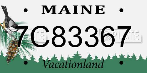 7C83367 Maine License Plate