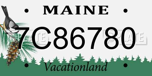 7C86780 Maine License Plate