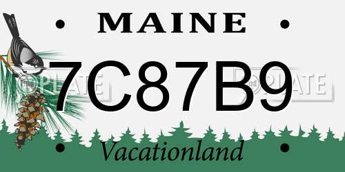 7C87B9 Maine License Plate