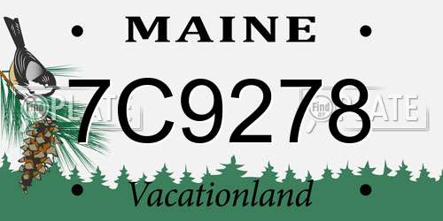 7C9278 Maine License Plate