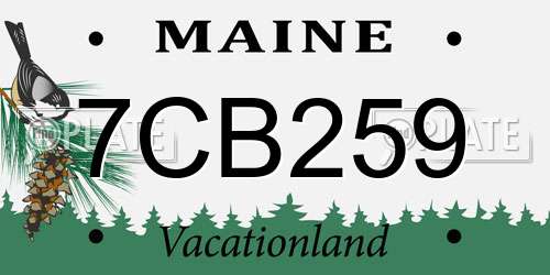 7CB259 Maine License Plate