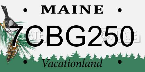 7CBG250 Maine License Plate