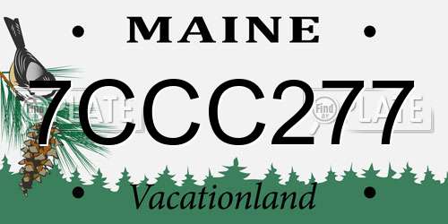 7CCC277 Maine License Plate