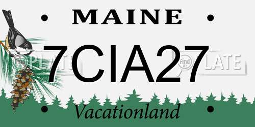 7CIA27 Maine License Plate