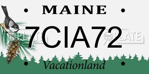 7CIA72 Maine License Plate