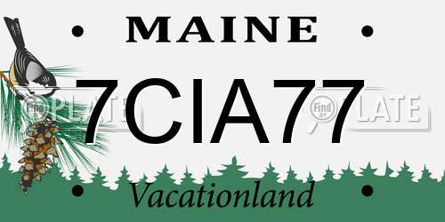 7CIA77 Maine License Plate