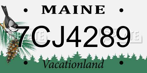 7CJ4289 Maine License Plate