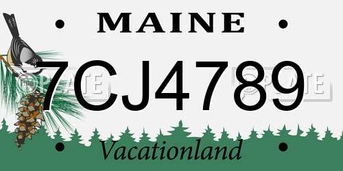 7CJ4789 Maine License Plate