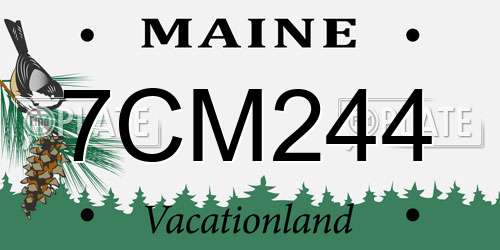 7CM244 Maine License Plate