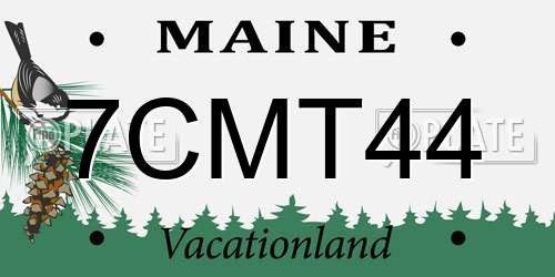 7CMT44 Maine License Plate