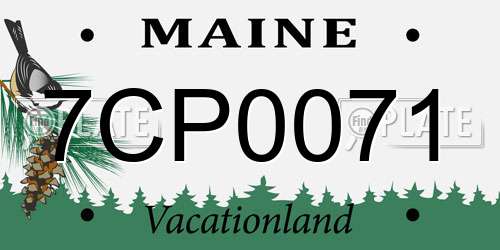 7CP0071 Maine License Plate
