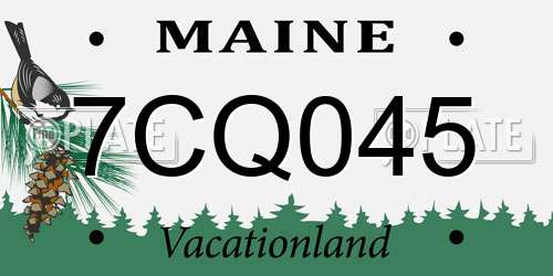 7CQ045 Maine License Plate