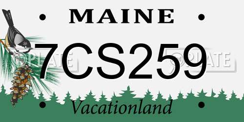 7CS259 Maine License Plate