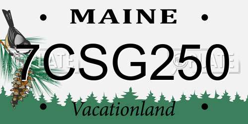 7CSG250 Maine License Plate