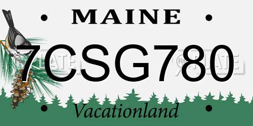 7CSG780 Maine License Plate