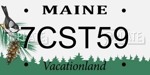 7CST59 Maine License Plate