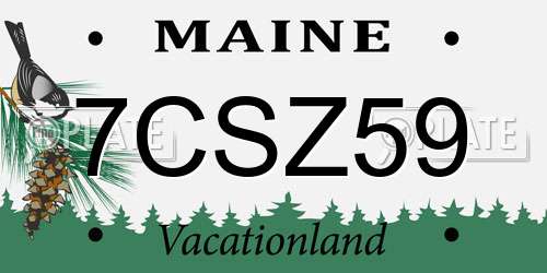 7CSZ59 Maine License Plate