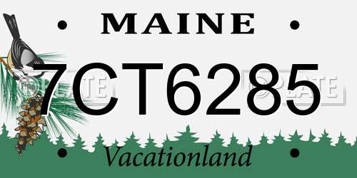 7CT6285 Maine License Plate