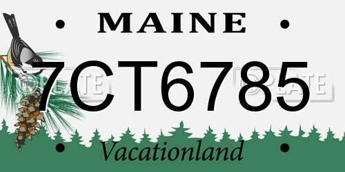 7CT6785 Maine License Plate