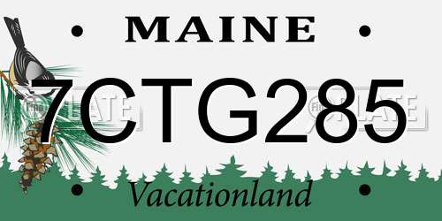 7CTG285 Maine License Plate