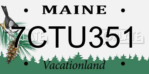 7CTU351 Maine License Plate
