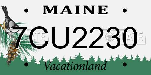 7CU2230 Maine License Plate