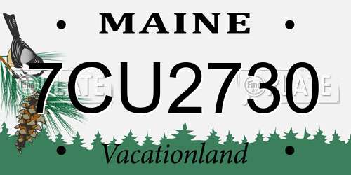 7CU2730 Maine License Plate
