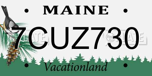 7CUZ730 Maine License Plate