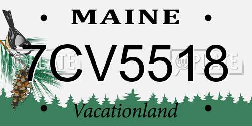 7CV5518 Maine License Plate