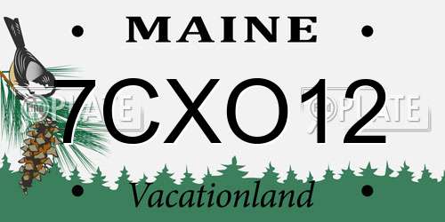 7CXO12 Maine License Plate