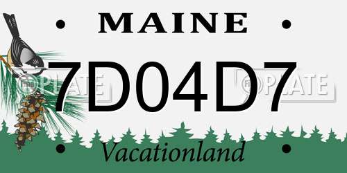 7D04D7 Maine License Plate