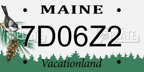 7D06Z2 Maine License Plate