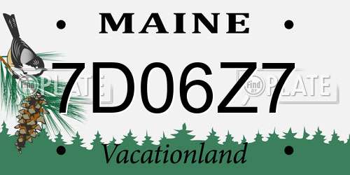 7D06Z7 Maine License Plate