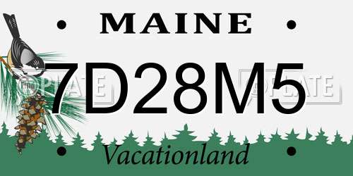 7D28M5 Maine License Plate