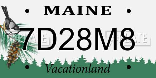 7D28M8 Maine License Plate