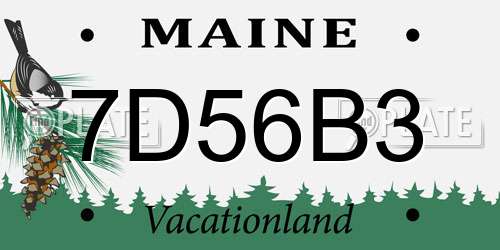 7D56B3 Maine License Plate