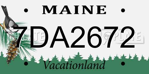 7DA2672 Maine License Plate