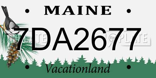7DA2677 Maine License Plate
