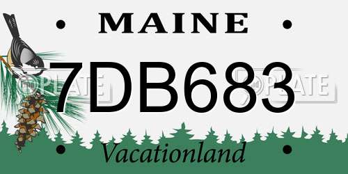7DB683 Maine License Plate